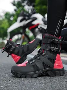 Men's Motorcycle Riding Shoes Waterproof Motocross Boots Anti-Slip Racing Shoes, Durable Motorbike Footwear for Safe Travel