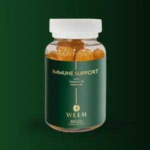 Weem Immune Support Gummies. Gelatin-Free, Gluten Free, Vegan & Non-GMO. Natural Edible Vitamin Dietary for Kids and Adults.