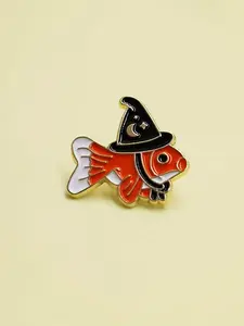 Cartoon Fish Design Brooch, Cute Fish with Wizard Hat Design Brooch, Fashion Accessories for Women & Men, Enamel Pin Suitable for Backpacks, Jeans, Scarves, Hats Decoration, Hat Pins