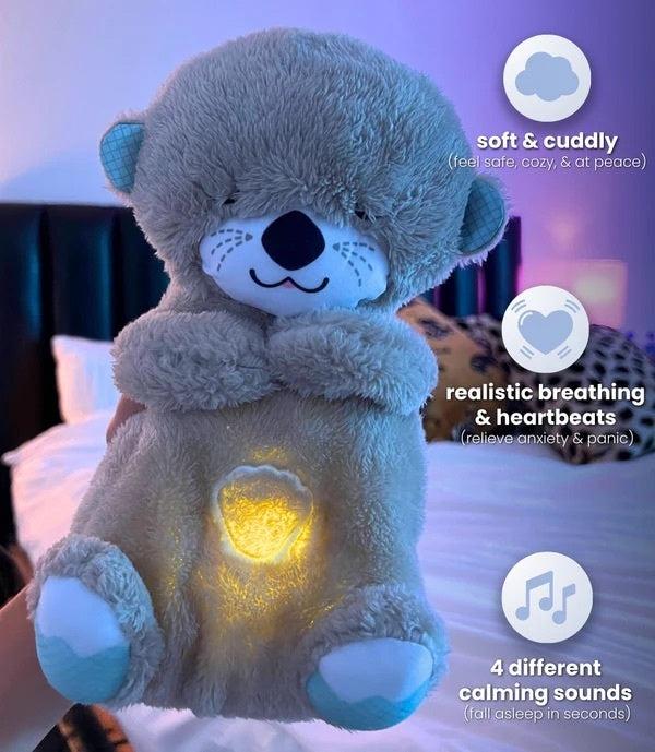 Snuggies Soothe 'n Snuggle Breathing Otter - Anxiety Relief Solution Plushie with Realistic Breathing & Vibration Modes for Comfortable Sleep - Soothing Stuffed Doll with Moving Chest & Heartbeat Sounds - #1 Rated Anxiety Relief Solution