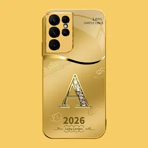 Suitable for [Galaxy S22 Ultra 5g] high-end phone case🤩，choose from 26 letters of the English alphabet, each with an exquisite auspicious cloud pattern to bring you good luck YM99