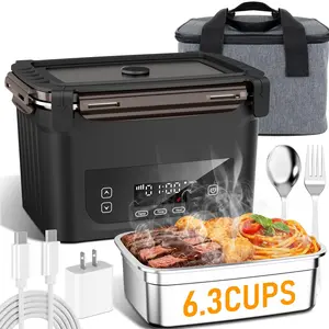 【FathersDayGift】Cordless Electric Lunch Box, 1.5L Self-Heating Lunch Box Battery Powered with Automatic Heating, BPA Free, Meal Prep Friendly, Portable Food Warmer for Work, Construction, Truck & Travel