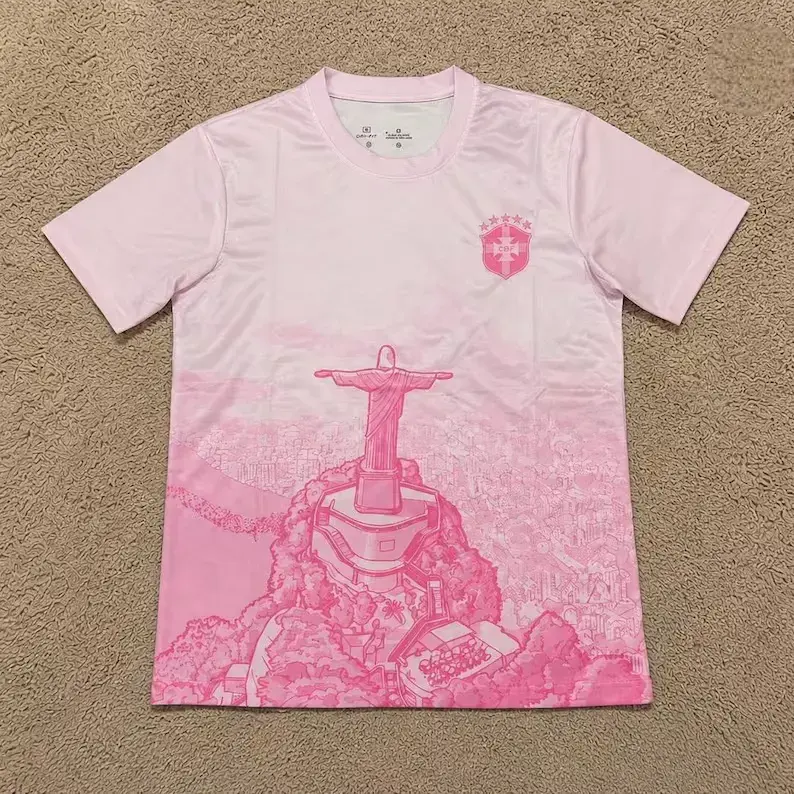 2026 Team Jersey Merch, Brazil Cherry Pink AOP T-shirt, Men 3D T-shirt, Gift for Fan 2026 Team Jersey Merch, Brazil Cherry Pink AOP T-shirt, Men 3D T-shirt, Gift for Fan