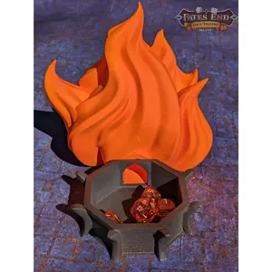 Sorcerer Fire 3D Printed Dice Tower  | RPG Wizard Dice Roller | Fate's End Collection- Embrace the Fiery Passion of the Arcane Flame!