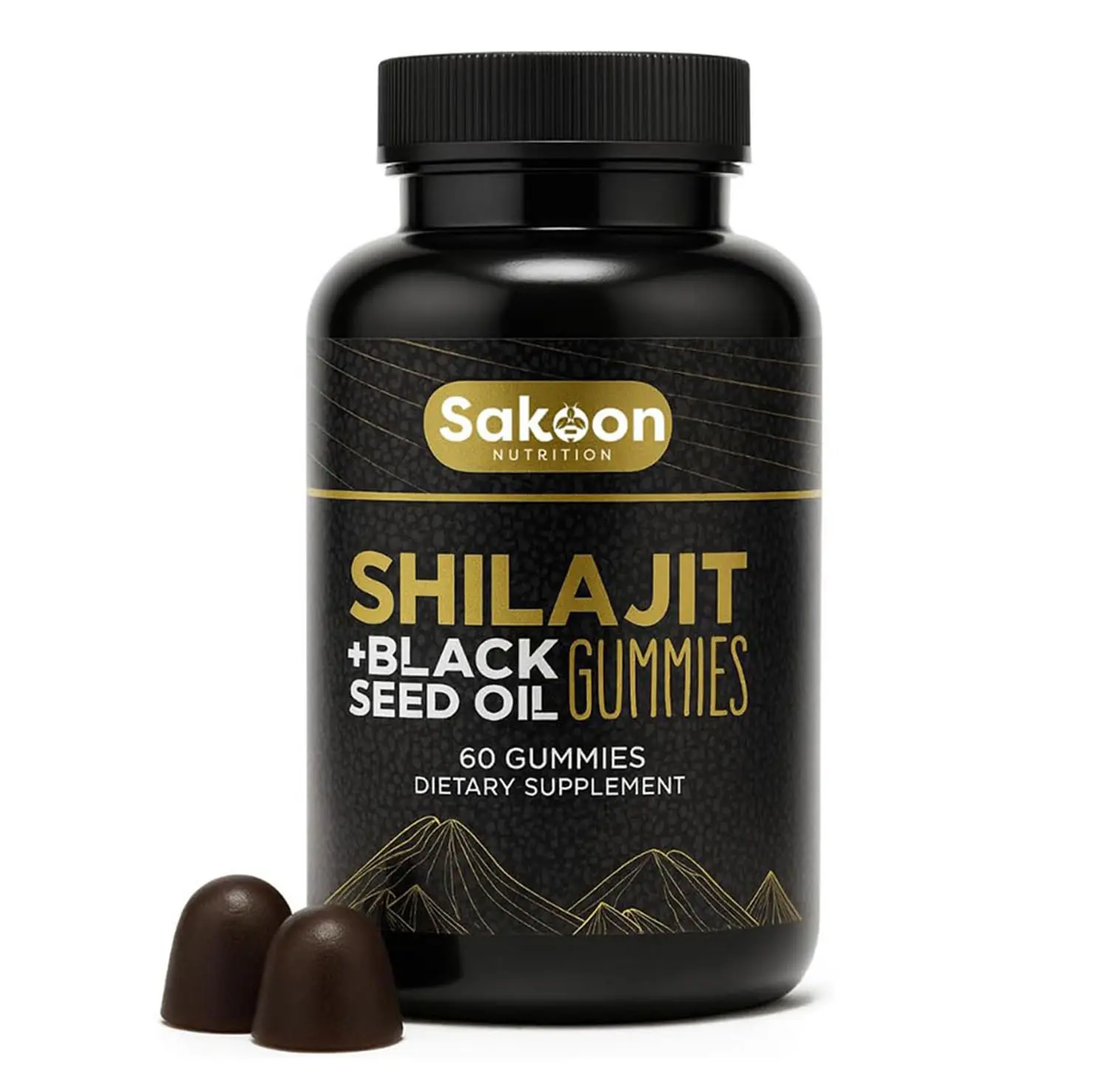 Pure Shilajit Gummies for Men & Women, Shilajit with Black Seed Oil, High Potency Pure Himalayan Resin for Energy, Immune Support, and Cognitive Function, Lab Tested Chewables