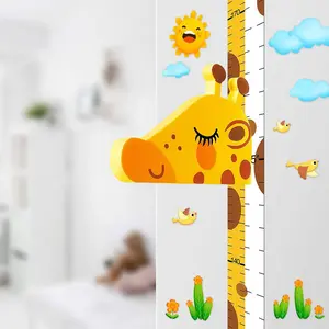 Baby Height Growth Chart Ruler for Kids RoomDecor 3D Movable Giraffe Height Ruler NurseryAnimal Wall Decals