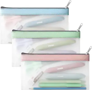 Clear Pencil Pouch-3 Pack, Clear Pencil Case, Pen Holder.
