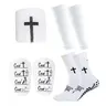 Anti-slip Football Men's Socks and Guard Set Non-slip Soccer Socks with Shin Guards for Men & Women Complete Protection Athletic Fit Durable Material,Gift White Soccer Training Equipment Football Accessories