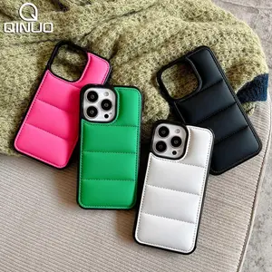 Winter Down Jacket The Buffer Case for Apple 16 15 14 Plus 13 11 12 Pro Max Mini XR X XS Soft Fabric Shockproof Bumper Funda