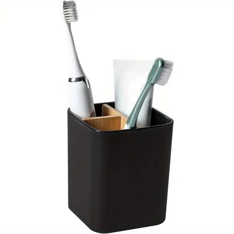 1 Count 3 Slots Toothbrush and Toothpaste Holder, Bathroom Counter Organizer for Electric Toothbrushes, Floss and Shaver, Toothbrush Storage Holder