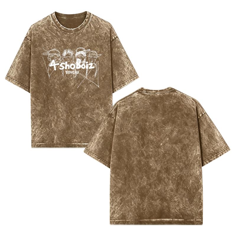 [EOVCAU][Sale Up To 60%]Lngshot Kpop Boy Group Shirt, Gen 5 Kpop shirt, Kpop Inspired T-Shirt, Gift for Women Men，4shoBoiz Vintage Acid Wash Oversized Tee - Streetwear Hip-Hop Sketch Graphic T-Shirt，Y2K Aesthetic Rap Group Graphic Tee #HipHopStreetwear