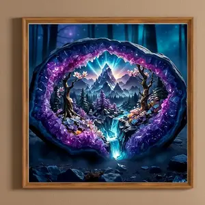 Holiday Ideas Crystal Dreamworld: Full Faux Diamond Mosaic. DIY gemstone art and diamond crafts for beginners and adults alike. Perfect for home, bedroom, den and bathroom wall decor.