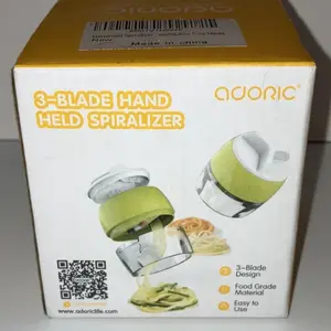ADORIC 3 Blade Handheld Spiralizer Vegetable Slicer Veggie Spiral NIB