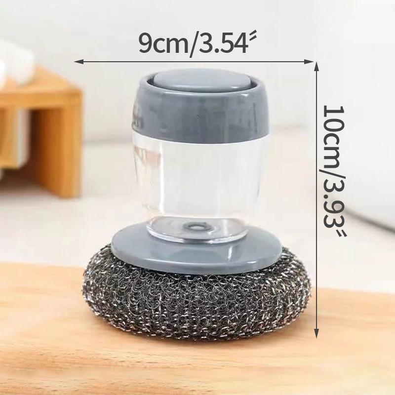 Soap Dispensing Dish Brush Cleaning Steel Wool Scrubber for Dishes Pans Kitchen Sink Bathtub Tile and Household Soap Dispensing Dish Brush Cleaning Steel Wool Scrubber for Dishes Pans Kitchen Sink Bathtub Tile and Household