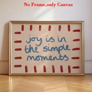 1pc, Joy Is in the Simple Moments Print, Playful Slow Living Art, Mid Century Retro Typography Poster, Trendy Hand Drawn Home Decor, Vintage Letters Print, Vintage Decor, Cool Artsy, Living Room, Bedroom Decor, Unframed, Vintage Prints, Canvas Prints