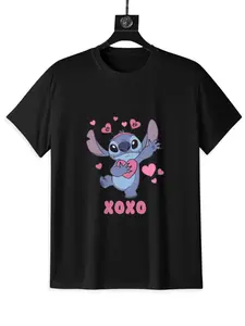 Lilo & Stitch Heart Accessories Stitch T Shirt with Adorable XOXO Design and Pink Hearts for Fans
