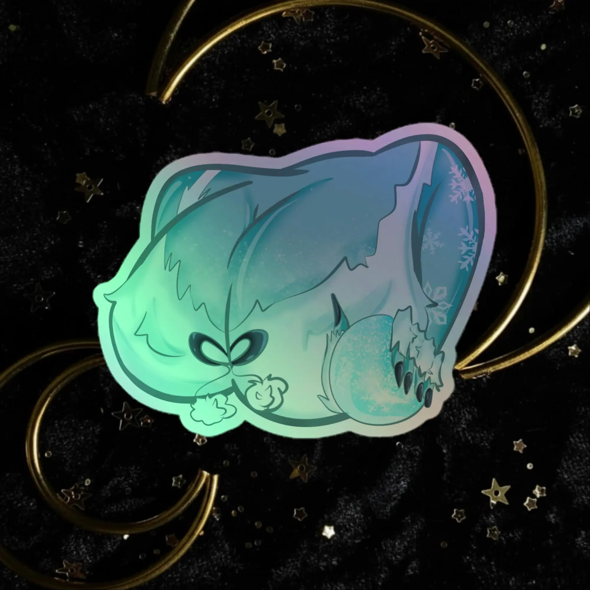 Yeti Abominable Snowman Boobs Holographic stickers