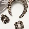 Leopard Print Hair Ties, Scrunchies & Headband Set for Autumn and Winter, Elastic Hair Accessory, Casual Simple Fashionable Hair Accessories for Women, Minimalist Headwear Suitable for Thick Hair
