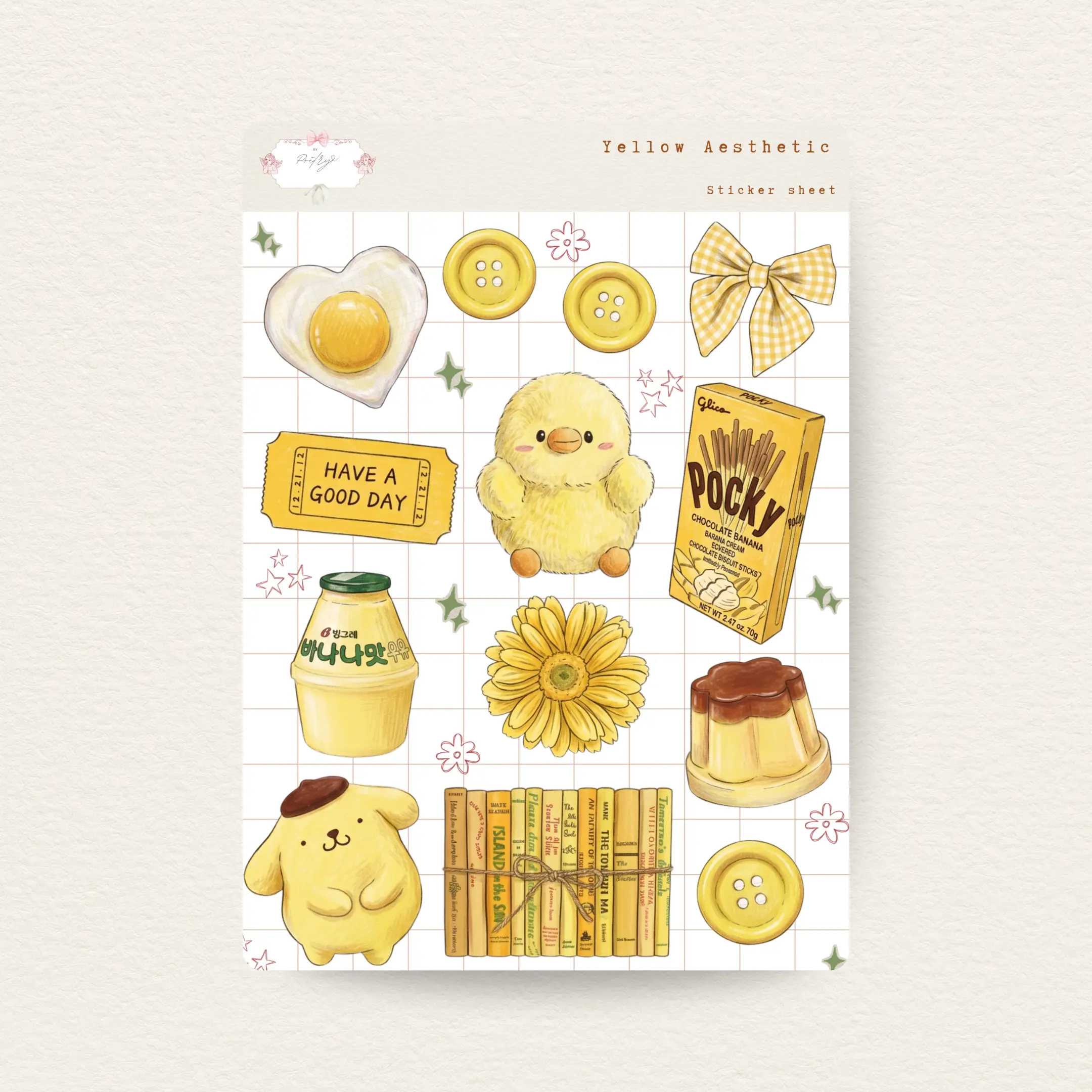 Yellow Aesthetic Sticker Sheet