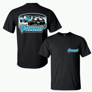 Summit Racing Equipment T-Shirt – Black Drag Racing Graphic Tee with Classic Muscle Cars, Vintage Motorsport Shirt for Car Racing Fans XWZ