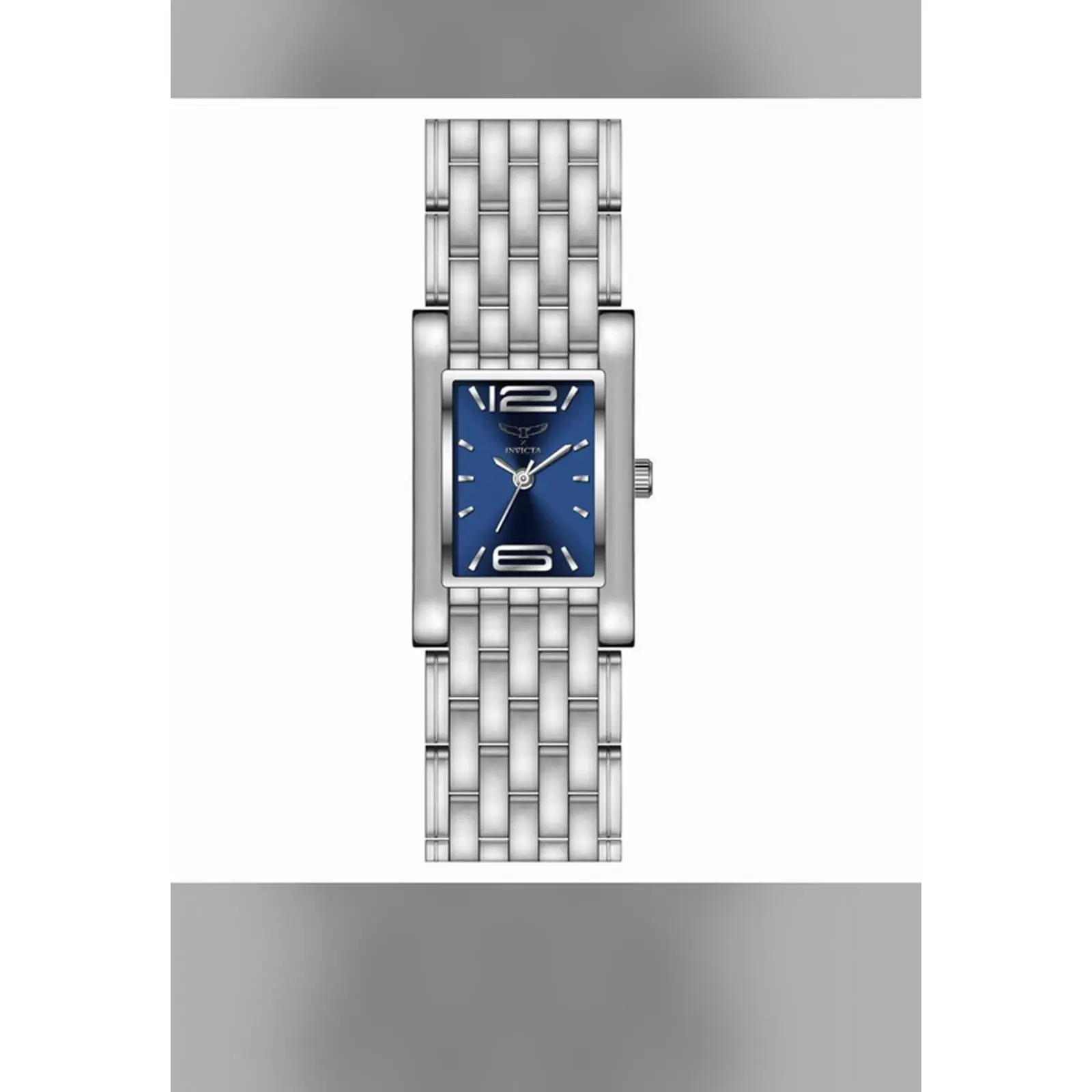 Invicta 69898 - Elegant Blue Dial Stainless Steel Watch with Interlocking Bracelet Design