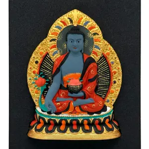 Vintage collectibles Traditional Chinese Medicine Buddha thangka statue, a revered symbol of health, peace and positive energy in Oriental culture. Exquisitely crafted as a cultural amulet for blessing and collection.