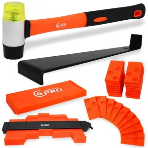 Laminate Flooring Tools Installation Kit with Tapping Block, Mallet, 44 pcs Pull, and 40 pcs Spacers for Vinyl Plank, LVP, and Laminate