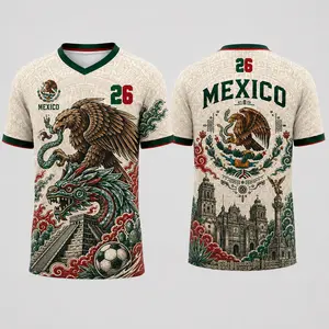 Mexico Soccer Soccer 2026 Custom Jersey,Personalized Name And And Number Number Aztec Cultural Elements,Green Green And And Red Red ,Unisex Athletic Jersey Jersey For Men Men 26 And And 26 Eagle 26 Me
