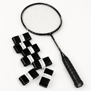 Black Badminton Overgrips (6-Pack), Dry-Feel PU Grip Tape with Enhanced Sweat Absorption, Soft Wrap for Improved Racquet Control, Pre-Cut Ready to Install