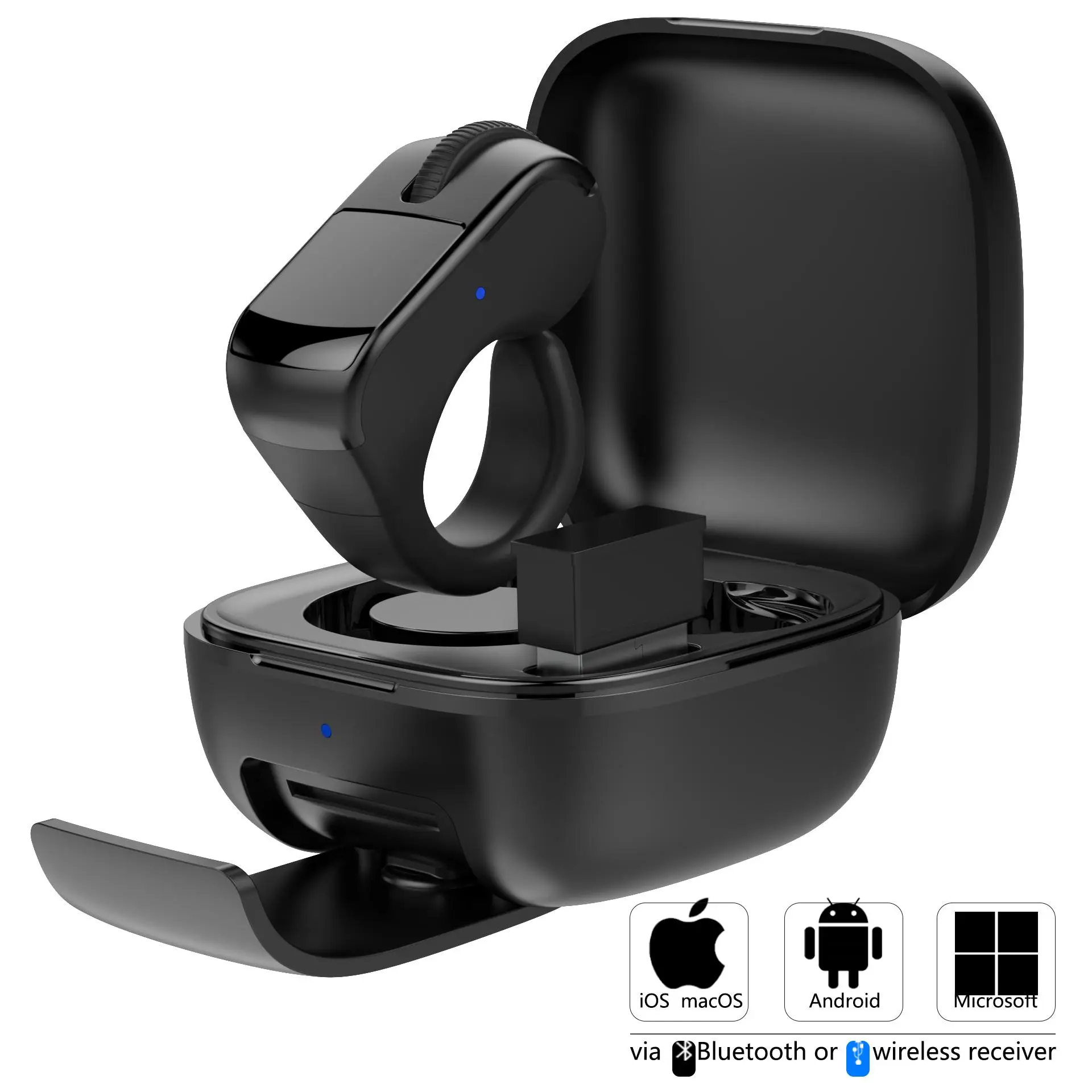 Multifunctional Ring Mouse,Tiktok Scrolling Ring,Remove Control with Touchpad,Bluetooth/2.4G,Wireless Scroller for iPhone/Android/PC,Remote Control for Kindle App/Camera/Video Recording