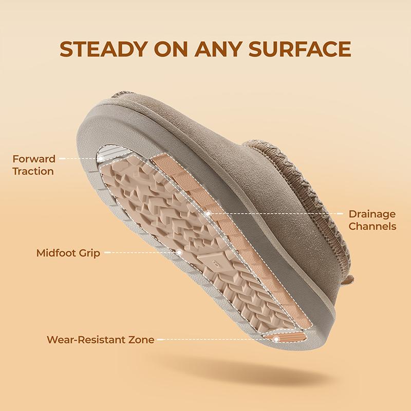 Dream Pairs [FuzzyEasy] Women‘s Men's Unisex Casual Slip-on Suede Leather Fuzzy Slippers Couple Indoor Outdoor Fluffy Home Comfort Winter Cute Warm Furry Shoes Classic Stylish Girl Footwear Walking Shoes Nail