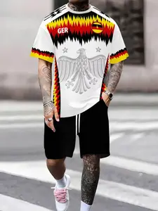 2026 World Cup Germany Football Series Youth Set, Comfortable Round Neck T-Shirt and Shorts, Perfect Gift for Fans