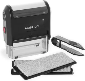 Self-Inking DIY Custom Rubber  Kit - Personalized Stamper for Business or  - Address , Message , and More (Black)
