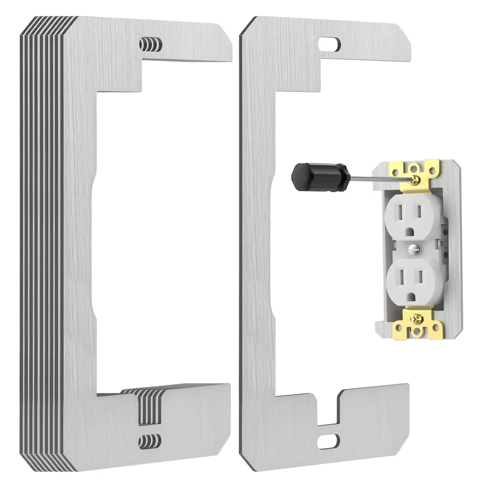 Galvanized Steel Wall Plate Spacers (5/10/15-Pack) - Flush Fit, Thick Support Tools for Electrical Box Repair, Loose Device Fixing, Outlet Leveling,toolupgrade