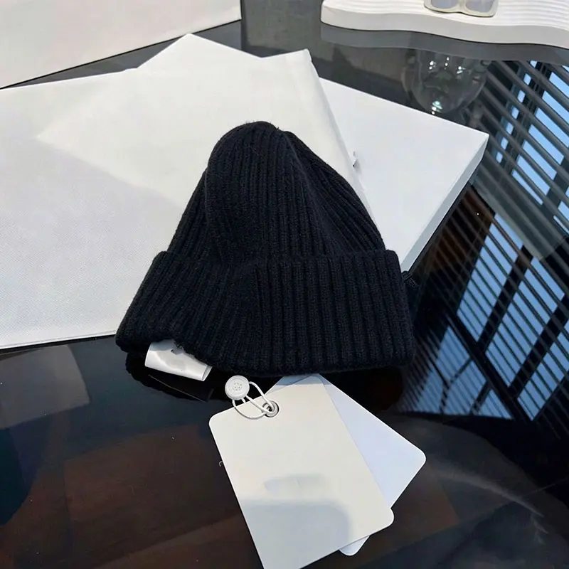 Classic Double Layer Knit Beanie Hat Warm Thick Acrylic Winter Hats Daily Cuffed Beanies Watch Hat for Men Women
