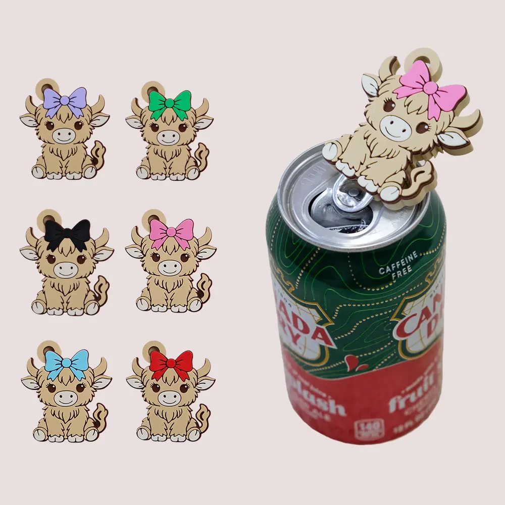 3D Highland Cow Bow Can Tab Opener Keychain - Girly Look Easy Opening Accessory, Festive Party Gifts for Home & Party Supplies