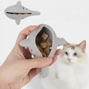Interactive Silicone Cat Toy, Food Dispensing Salmon Fish Design, Durable Self-Entertainment Pet Toy, Stress Relief for Cats