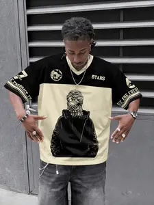 American high street T-shirt, streetwear items, "West Coast Kings" series, limited edition jersey design, Print Fitted Long