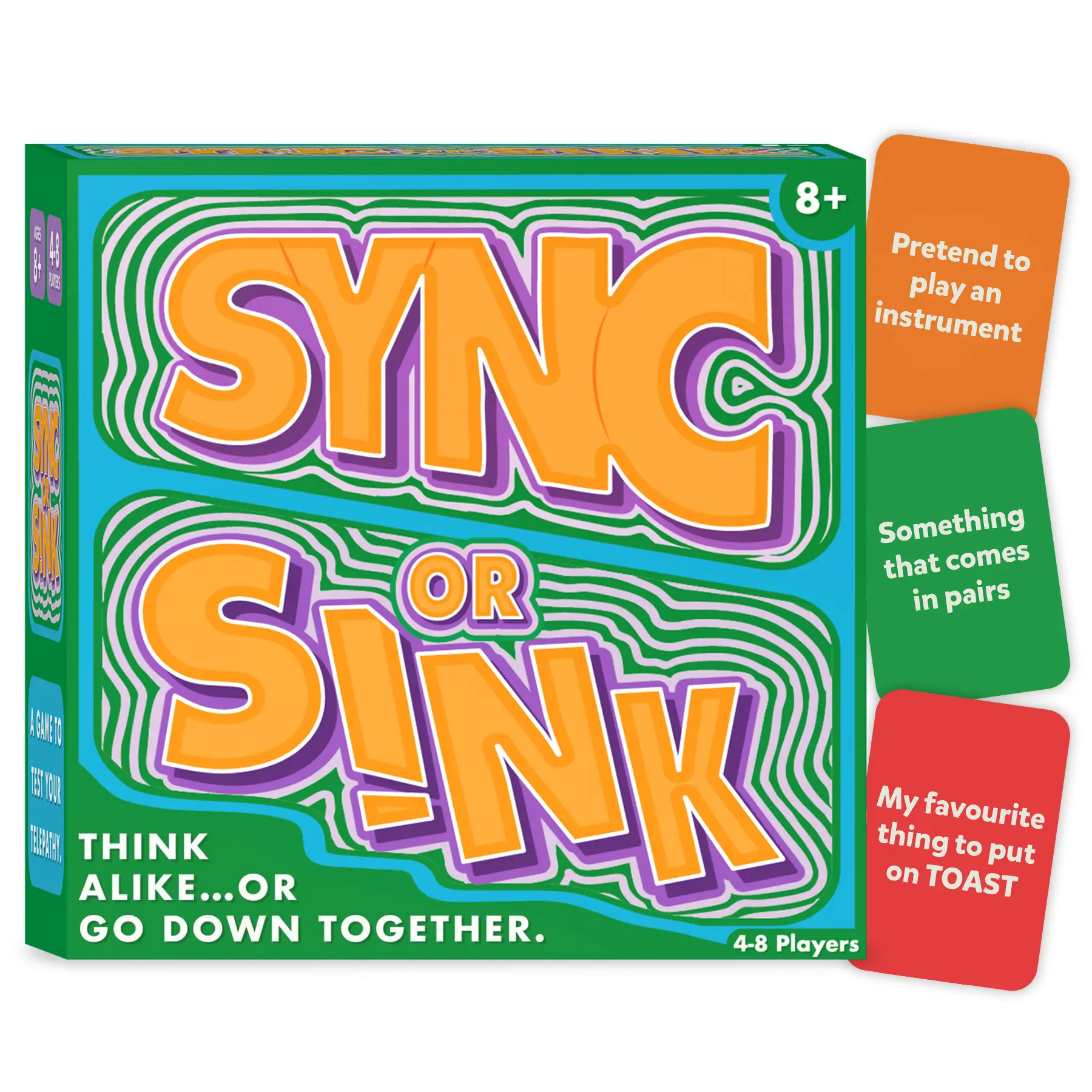 Sync or Sink - Hilarious Family Card Game for Kids, Teens & Adults, Fast-Paced Mind-Matching Partner Challenge, Fun Party & Game Night Favorite, Gifts for Ages 8, 9, 10 and Up, 4-8 Players