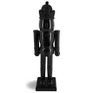 Minimalist Christmas Mantle King Nutcracker Solid Black