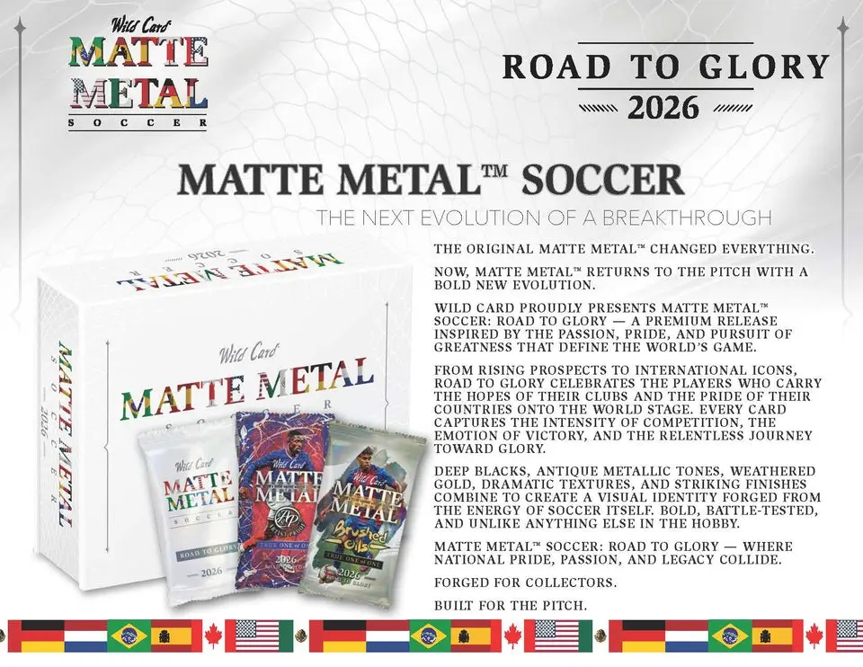 2026 Wild Card Matte Metal Soccer Road to Glory Trading Cards RY