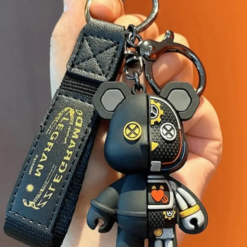 Mechanical Bear Keychain Pendant, Backpack Decoration, Bag Pendant Keychain, Unisex Cartoon 3D Statue, Fashion Creative, Key Ring, Keychain For Backpack, Car Accessories Gift