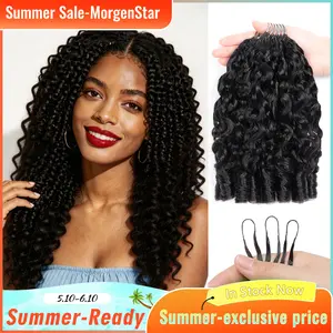 MorgenStar Burmese Curl Natural black Crochet Human Hair for Miracle Knots Human Hair Feather Crocher Human Hair for Miracle Knots Boho Braids Burmese Curly Pre-Separated 50g/Pack  #Summervibes tiktokshops pringglowup