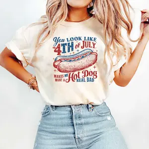 You Look Like The 4th Of July Makes Me Want A Hot Dog Real Bad  Shirt, Funny 4th Of July Gift Shirt Hoodie Sweatshirt