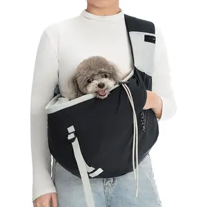 Small   Sling Carrier - Soft Lightweight Fabric with Pockets for Shopping Convenience, Safety Harness Clips, Airline Check-in Approved,Comfortable Pet Carrier for Small Dogs Cats (Up to 19 lbs)