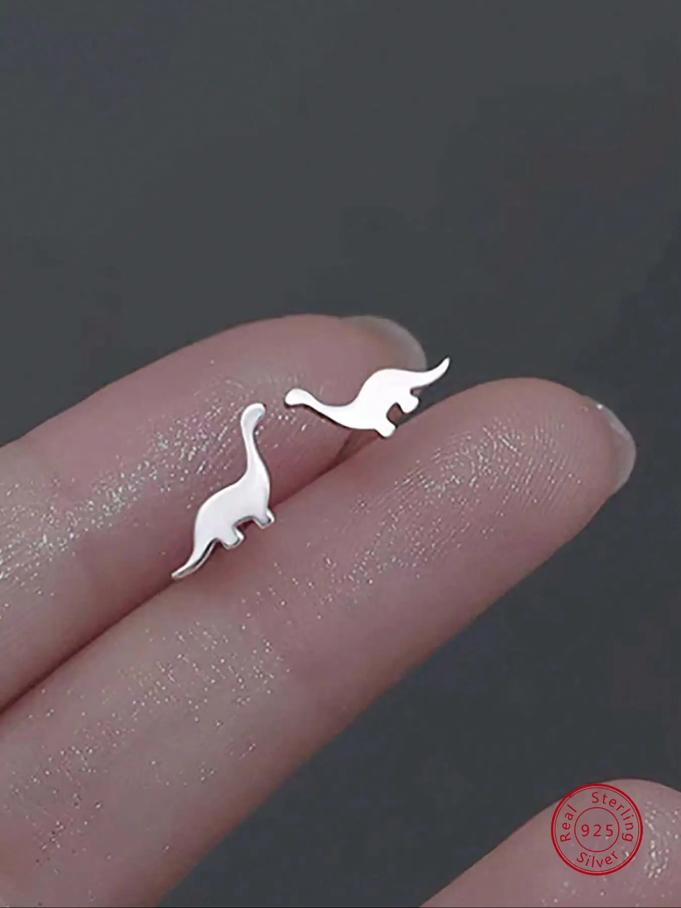 925 Sterling Silver Cute Dinosaur Design Stud Earrings, Fashion Jewelry for Party, Daily Clothing Decor, Trendy All-match & Exquisite Jewelry for Birt