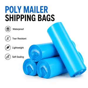 Bright blue Poly Mailers Shipping Bags, Self Seal Waterproof Plastic Mailing Envelopes, Multiple Sizes & Thickness for eCommerce Shipping Postal Bags