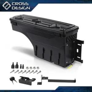 CROSSDESIGN Truck Bed Storage Tool Box Fit For 2019-2021 Dodge Ram 1500 Truck Bed Swing Storage Tool Box Right Side High quality ABS composite material Dodge Ram Truck Accessories