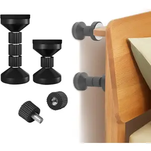 Adjustable Threaded Bed Frame Anti-Shake Tool for Bed, Headboard Stoppers, Bedside Headboards  loosening Anti-Shake Fixer, Easy Install (2pcs Black Upgraded Version, 40-100mm)