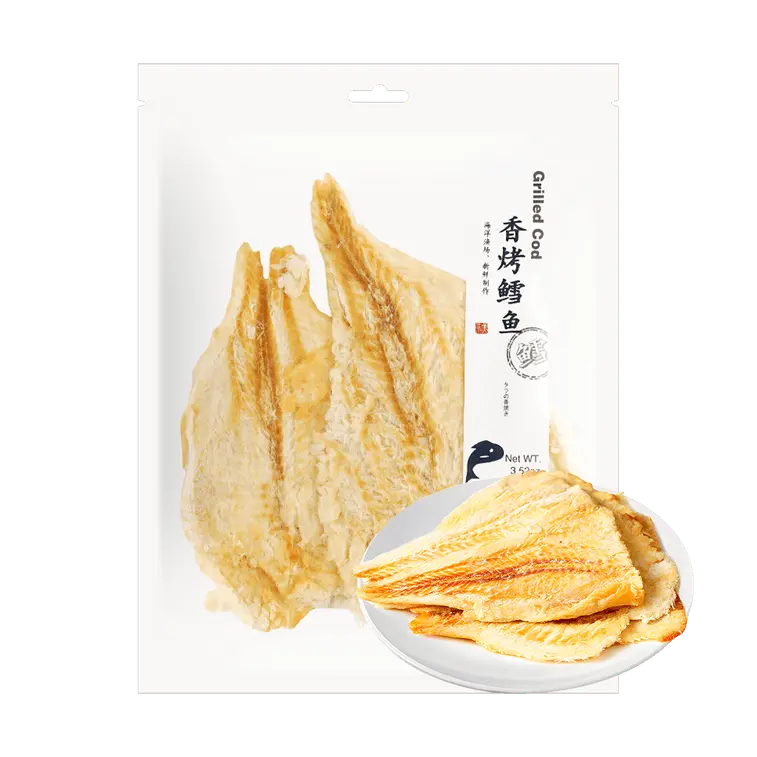 JIAMEIYANG Ready-to-Eat Seafood Snack Bundle: 3.52oz Chewy Grilled Cod, 4.6oz Spicy Crispy Anchovies with Spicy Anchovy Kick, Savory Fresh Aroma Munchies for Salad & Rice Topping
